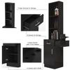 Paddie Hair Salon Stations, Lockable Barber Stations Wall Mount Salon Equipment for Hair Stylist with 1 Lockable Drawer, 3 Holders & 1 Storage Cabinet (with Holders, Black) view 3