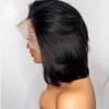 13x4 HD Invisible Lace Front Wigs Human Hair Pre Plucked For Black Women 180% Density Short Bob Cut Wig Natural Color Brazilian Remy Hair Bleached Knots Natural Hairline 16Inch view 3