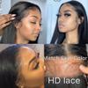 13x4 HD Invisible Lace Front Wigs Human Hair Pre Plucked For Black Women 180% Density Short Bob Cut Wig Natural Color Brazilian Remy Hair Bleached Knots Natural Hairline 16Inch view 4
