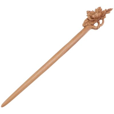 Uonlytech Wooden Hair Chopsticks Peony Flower Design Elegant Hairpin for Women for Updos and Special Occasions and Stylish Hair Sticks for Girls