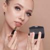 Beavorty Purse Holder PU Leather Lipstick Case with Mirror Lipstick Holder Portable Lip-Balm Organizer Travel Cosmetic Containers for Lip-Balm Gloss Black Small Stand view 3