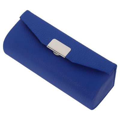 Beavorty Womens PU Leather Lipstick Case with Mirror - Portable Lipstick Organizer, Travel Cosmetic Containers - Blue