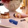 Beavorty Womens PU Leather Lipstick Case with Mirror - Portable Lipstick Organizer, Travel Cosmetic Containers - Blue view 3