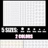 1182 Pcs Pearl Stickers for Hair Face Craft, 3/4/5/6/8mm White+Beige Pearls Self Adhesive Face Gems, Stick on Body Gems for Eye Nails Make up and DIY Decorations view 2