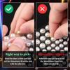 1182 Pcs Pearl Stickers for Hair Face Craft, 3/4/5/6/8mm White+Beige Pearls Self Adhesive Face Gems, Stick on Body Gems for Eye Nails Make up and DIY Decorations view 3