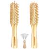Bamboo Hair Brush with Cleaner Tool For Women Men, Bamboo Bristle Wooden Paddle Detangling Brush Helps Hair Growth, Enhance Shine & Health, Massaging Scalp - 2 Pack view 1