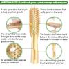 Bamboo Hair Brush with Cleaner Tool For Women Men, Bamboo Bristle Wooden Paddle Detangling Brush Helps Hair Growth, Enhance Shine & Health, Massaging Scalp - 2 Pack view 3