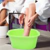 SOLUSTRE Massaging Foot Basin for Home Use Soaking Bucket Comfortable Grip for Foot Bathing Sauna Bathroom and Outdoor Settings Green view 2