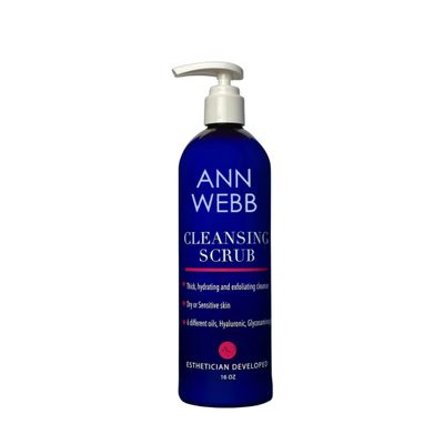 ANN WEBB Facial Cleansing Scrub - All Natural Gentle Daily Exfoliating Facial Scrub Unclogs Pores, Clears Blackheads & Acne - Leaves skin glowing - Super Hydrating Scrub won't damage your skin 16oz