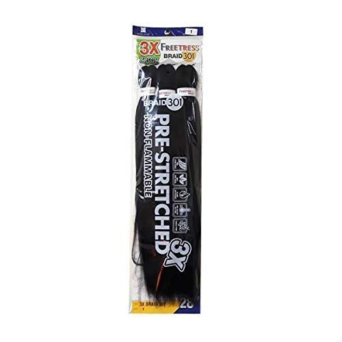 Freetress Braids Synthetic Braid - 3X Pre-Stretched Braid 301 28 Inch (Color:CB27613, Pack of 5)