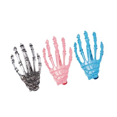 LALAFINA 3pcs Color Hairpin Barrettes Clipshalloween Hairpins Bone Hair Silver Hands for Skeleton Horror Claw Barrette Metal Pink Daily Barrettesblue Shape Accessories Halloween
