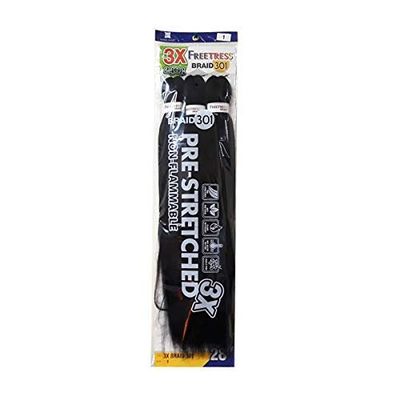 Freetress Braids Synthetic Braid - 3X Pre-Stretched Braid 301 28 Inch (Color:OM27, Pack of 6)