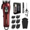 TCMKY Hair Clippers for Men Professional Clippers for Men Cordless&Corded Barber Clippers for Hair Cutting & Grooming. Rechargeable Hair Trimmer Kit for Household (Red) view 1