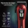 TCMKY Hair Clippers for Men Professional Clippers for Men Cordless&Corded Barber Clippers for Hair Cutting & Grooming. Rechargeable Hair Trimmer Kit for Household (Red) view 2