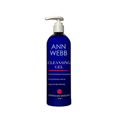Ann Webb Foaming Cleansing Gel for Oily & Blemished Skin with Non-Greasy Exfoliating Formula for All Skin Types - 16 oz