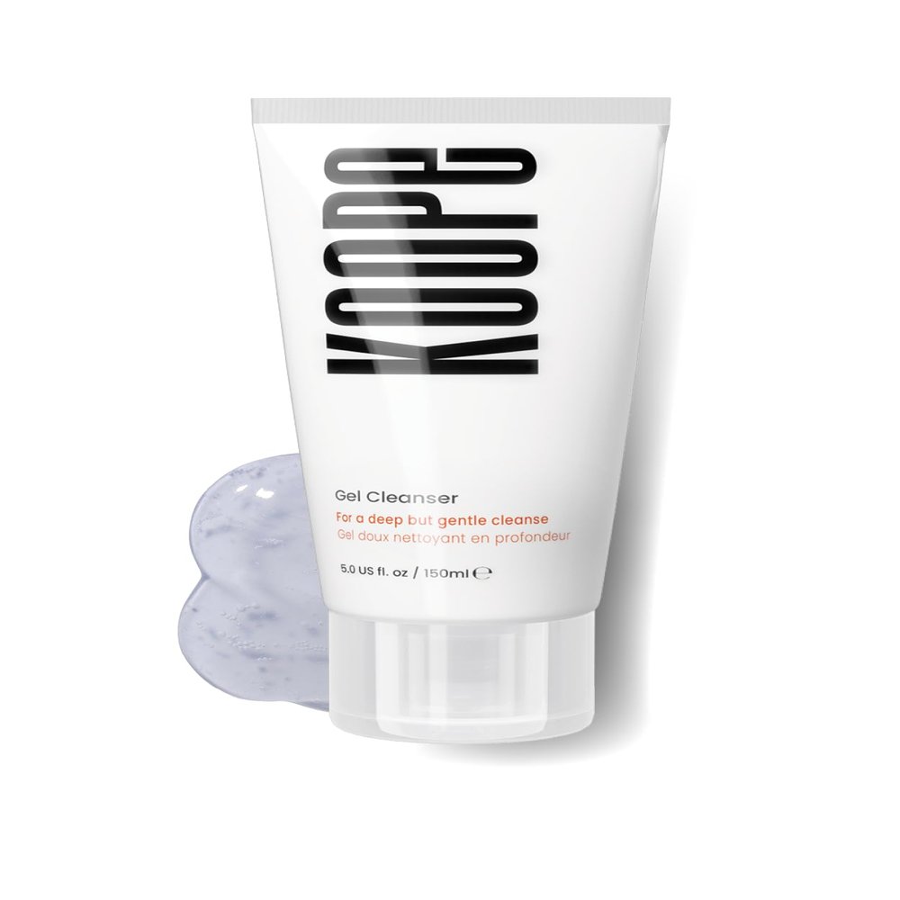 Koope Gel Face Wash, Cleanser For All Skin Types, Gentle, Soap-Free, pH Balanced, Makeup Remover with Oat Amino Acids, Cucumber, Kiwi & Aloe, Free of Parabens, Sulphates & Fragrances, Vegan, 5.0 FL OZ
