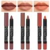 evpct 3Pcs Nude Beige Dark Light Brown Yellow Matte Lipstick and Lip Crayon Lip Liner Stick Pencil duo Makeup Set Long Lasting 24 Hour Waterproof Lip Gloss labiales mate 24 horas originales 08&17&19 view 1