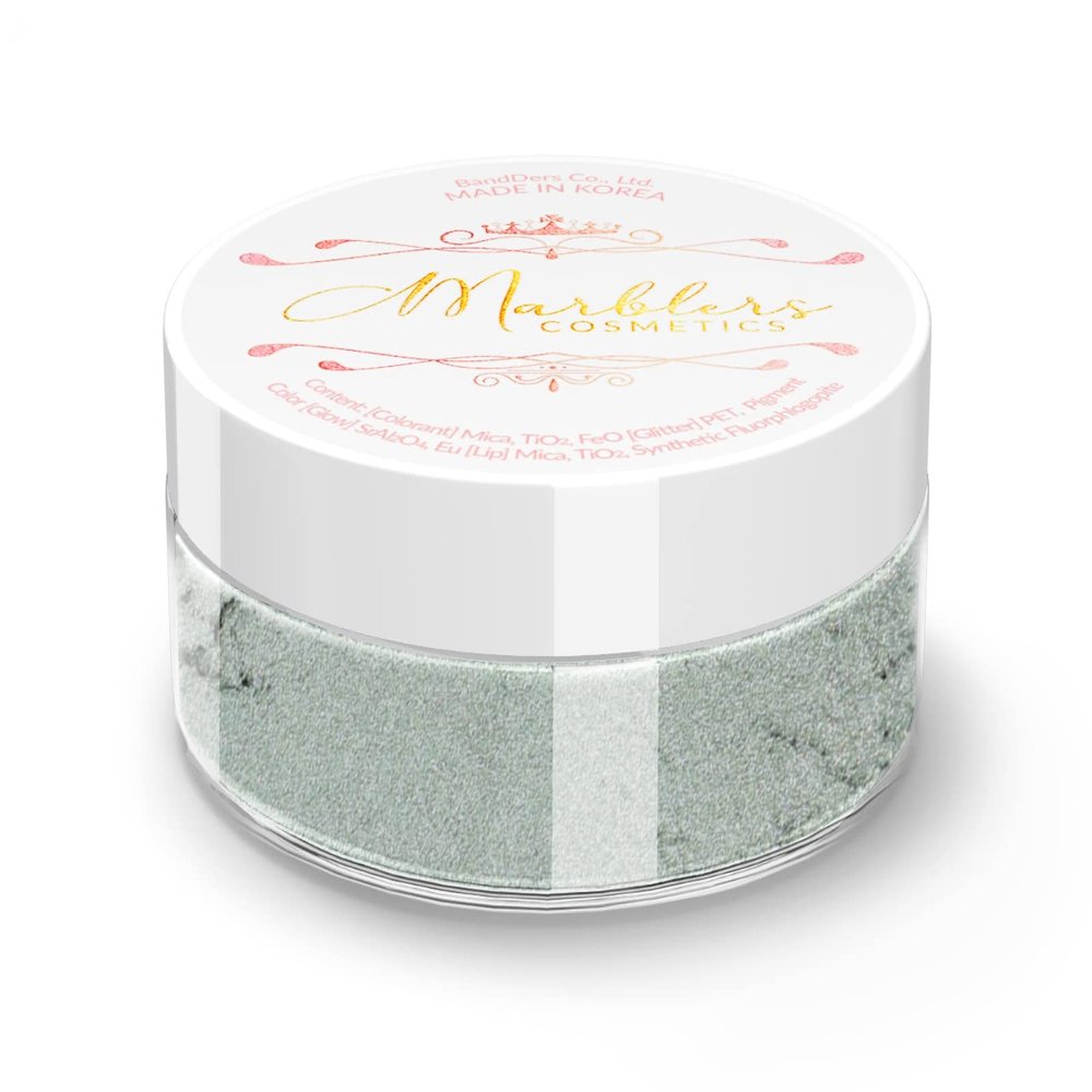 MARBLERS Fine Natural Mica Powder [Teal Gray] 0.11oz (3g) | Highly Pigmented | Non-Toxic, Vegan, Cruelty-Free | Eyeshadow, Body Butter, Nail Polish, Nail Art | Party, Body, Face Makeup