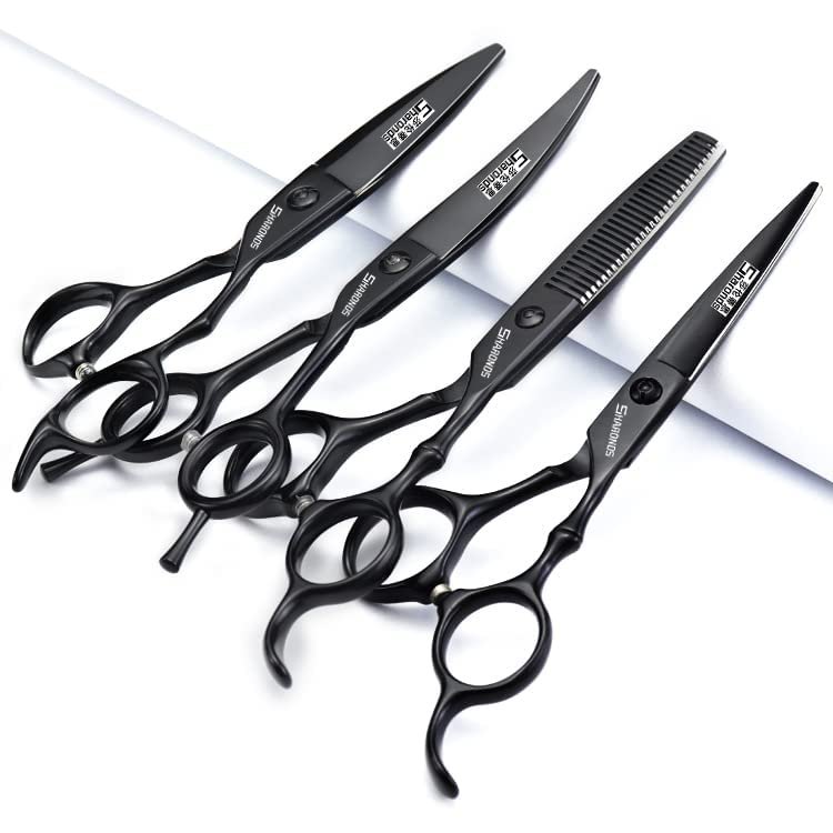 6/7 Inch Hairdressing Scissors Set Barber Shop Hair Scissors Styling Tools (6-inch 4pc)