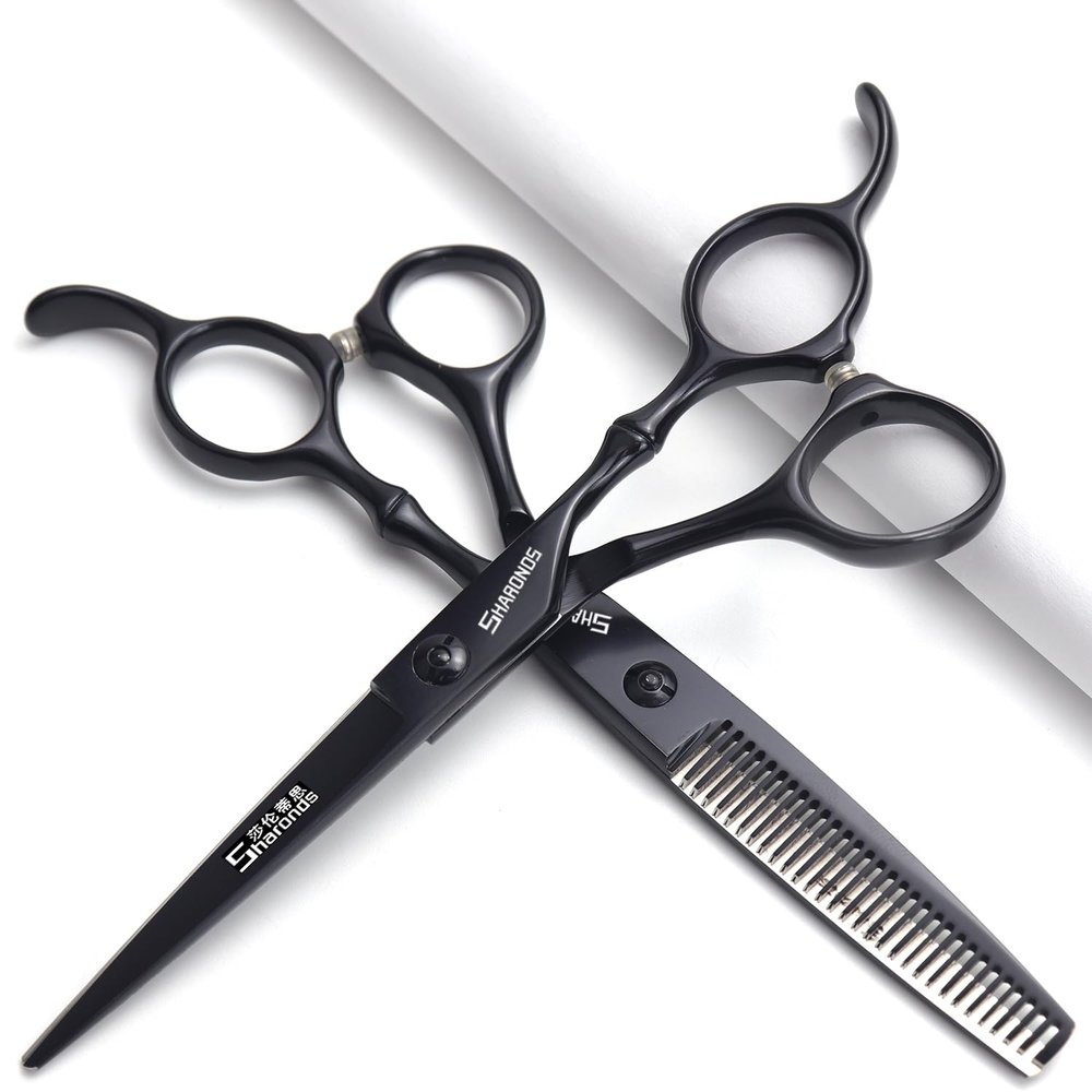 6/7 Inch Hairdressing Scissors Set Barber Shop Hair Scissors Styling Tools (6 inch-2pc-B)