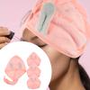 Zerodeko 4pcs Fleece Hair Drying Towels for Women Super Absorbent Quick-Drying Hair Wraps Button and Comfortable for Shower and Travel Use view 4
