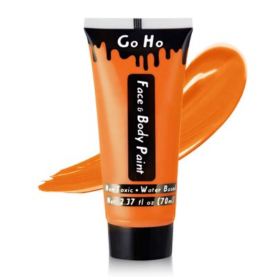Go Ho Orange Body Paint Washable(2.37oz/pc),Water Based Cream Orange Face Body Paint for Starfire SFX Cosplay Costumes Festivals Halloween Pumpkin Makeup