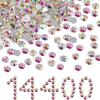 Beadsland Flatback Rhinestones Bulk,14400pcs Crystal AB Rhinestones for Nails Crafts Clothes DIY Decoration, Crystal AB, SS20, 4.6-4.8mm view 1