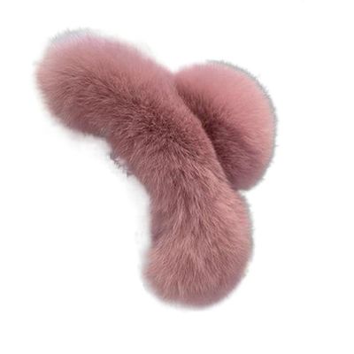 Vintage Leopard Grasp Clip Simple Pure Color Plush Hair Claw, Hair Catch Shark Clip All-Match Hair Accessories(B)