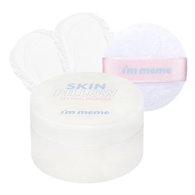I'M MEME Setting Powder - Skin Pillow | Matte Finish, Skin-Smoothing Effects, Oil-controlling Setting Powder, K-beauty, Translucent, Oily Skin, Blurring, Sebum Absorbing
