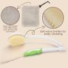 Back Shower Brush for Men and Women, Bath Brush with Quick Dry Wrap, 23.5" Foldable Extra Long Handle Curved Body Cleaning Back Scrubber, Suitable for Elderly,Disabled,Seniors,Pregnant - LYIGEOL view 3