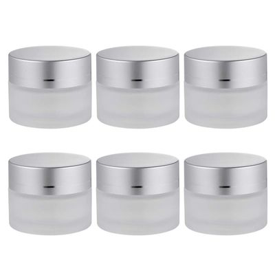 CALLARON 6 Glass Jars Cream Storage Bottles Skincare Containers Round Cosmetic Jars Sealing Fresh Keeping