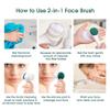 Newbealer Facial Cleansing Brush,2-in-1 Manual Double Side Face Exfoliating Brush with Ultra Fine Soft Bristles Silicone for Pore Deep Cleansing Massaging Makeup Skincare Removal view 4