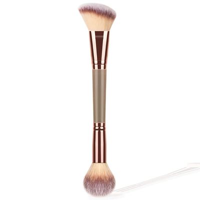 AKOAK Foundation Brush, Double Head Contour Brush, Kabuki Foundation Brush for Mixing Liquid Powder, Polishing, Blending, Concealer, Blush Brush -Pack of 1