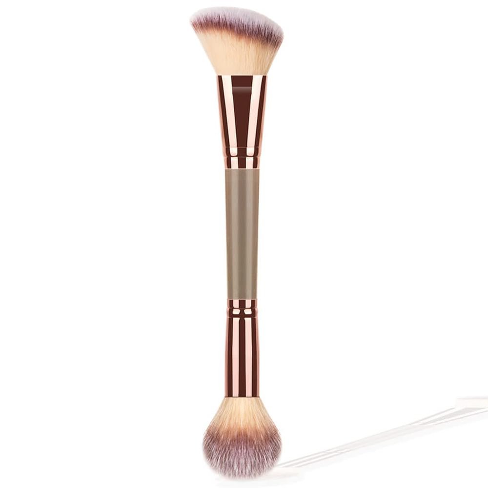 AKOAK Foundation Brush, Double Head Contour Brush, Kabuki Foundation Brush for Mixing Liquid Powder, Polishing, Blending, Concealer, Blush Brush -Pack of 1