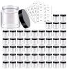 50 Pack 2 OZ Plastic Jars Round Clear Cosmetic Container Jar with Lids, Eternal Moment Plastic Slime Jars for Lotion, Cream, Ointments, Makeup, Eye shadow, Rhinestone, Samples, Pot, Travel Storage view 1
