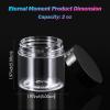 50 Pack 2 OZ Plastic Jars Round Clear Cosmetic Container Jar with Lids, Eternal Moment Plastic Slime Jars for Lotion, Cream, Ointments, Makeup, Eye shadow, Rhinestone, Samples, Pot, Travel Storage view 2