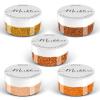 MARBLERS Cosmetic Grade Fine Glitter 5-Pack [Orange Day] 0.90oz (25g) | Non-Toxic | Vegan | Cruelty-Free | Eyeshadow, Nail Polish, Nail Art | Festival, Rave & Party Makeup | Body & Face view 1