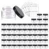 50 Pack 1 OZ Plastic Jars Round Clear Cosmetic Container Jar with Lids, Eternal Moment Plastic Slime Jars for Lotion, Cream, Ointments, Makeup, Eye shadow, Rhinestone, Samples, Pot, Travel Storage view 1