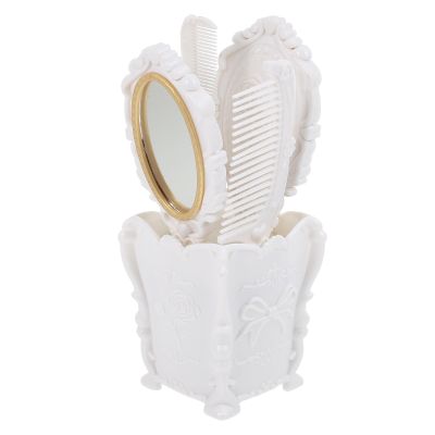 Luxshiny Vintage Hair Care Set: Handheld Mirror, Hair Brush Set With Holder, Rat Tail Comb, Makeup Kits, and Women's Wallet