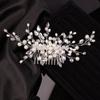 Teyglen Crystal Pearl Rhinestone Hair Comb and Headpieces for Women - Wedding Hair Accessories (Silver) view 4