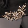 Teyglen Wedding Hair Comb, Gold, 18 * 6cm/7.08 *2.6 inches, Alloy+Rhinestones, Handmade Bridal Side Hair Combs for Women Bride Girls, Rhinestone Flower Hair Pieces Headband, Hair Accessories view 1