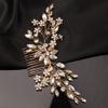 Teyglen Wedding Hair Comb, Gold, 18 * 6cm/7.08 *2.6 inches, Alloy+Rhinestones, Handmade Bridal Side Hair Combs for Women Bride Girls, Rhinestone Flower Hair Pieces Headband, Hair Accessories view 4