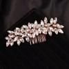 Teyglen Simple Full Rhinestones Wedding Hair Comb - Crystal Hair Pieces Luxurious Accessories for Bride - Bridal Side Hair Combs for Women and Girls (Rose Gold) view 1