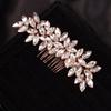 Teyglen Simple Full Rhinestones Wedding Hair Comb - Crystal Hair Pieces Luxurious Accessories for Bride - Bridal Side Hair Combs for Women and Girls (Rose Gold) view 2