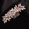Teyglen Simple Full Rhinestones Wedding Hair Comb - Crystal Hair Pieces Luxurious Accessories for Bride - Bridal Side Hair Combs for Women and Girls (Rose Gold) view 3