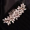 Teyglen Simple Full Rhinestones Wedding Hair Comb - Crystal Hair Pieces Luxurious Accessories for Bride - Bridal Side Hair Combs for Women and Girls (Rose Gold) view 4