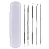 Pimple Popper Tool Kit,Blackhead Remover Tool 5 Pcs Blackhead Extractor Tool for Face Comedone Zit Acne Whitehead Blemish, Stainless Steel Extraction Tools Set view 1