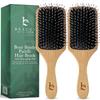 Beauty by Earth Boar Bristle Brush - Premium Paddle Brush for Fine, Thick, and Thinning Hair for Men and Women view 1