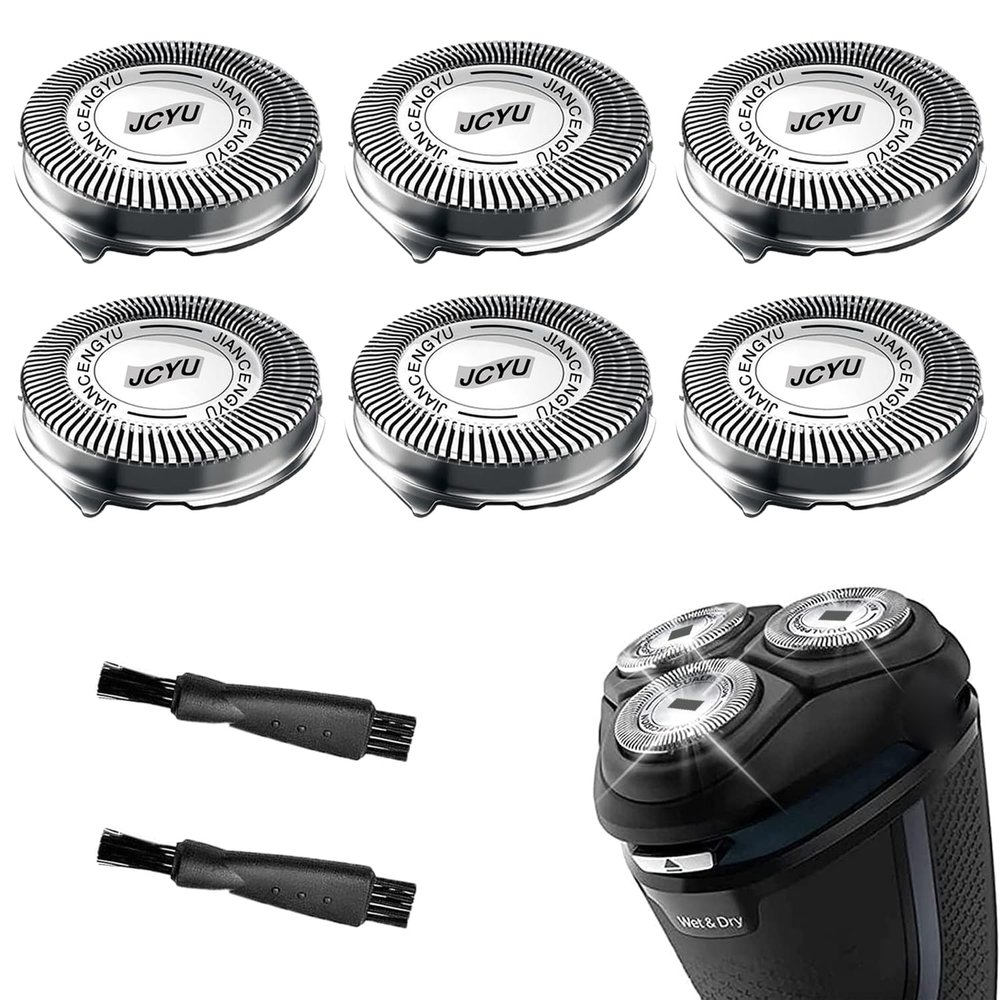 SH30 Replacement Heads for Philips Norelco 3000 Replacement Blades for phillips norelco 3000 Replacement Electric Shaving Head Blades Series 3000,2000,1000,3500 New Upgrade SH30/52 Heads 6Pack Brush*2