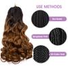 Pre Stretched Braiding Hair 20 Inch Loose Wave Crochet Braids Hair 8 packs Big wavy curly Bouncy Braiding Hair Curly Synthetic (b29, 16inch(pack of 8)) view 3